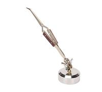 Third Hand Tweezers 360 Degree Rotation Curved Tip Cross Locking Jewelry Welding Soldering Tweezers with Base Stainless Steel Material for Jewelers Watchmakers