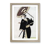 Third Ichikawa Yaozo By Katsukawa Shunko Asian Japanese Framed Wall Art Print, Ready to Hang Picture for Living Room Bedroom Home Office Décor, Oak A2 (64 x 46 cm)