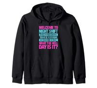 Third Shift Employee Joke About Days Blending Together Zip Hoodie