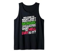 Third Shift Nurse and Security Guard Sleep Deprivation Fun Tank Top