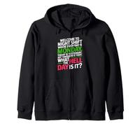 Third Shift Nurse And Security Guard Sleep Deprivation Fun Zip Hoodie