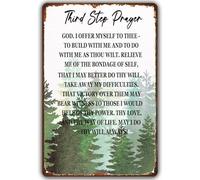 Third Step Prayer Wall Art Decor Plaque for Cafe Farm Garage Garden Yard Tin Sign 6x8 Inch