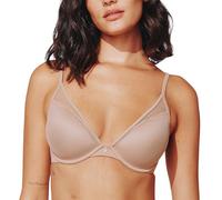 ThirdLove Classic Plunge Bra That Molds to Your Shape with No-Show Lines, Comfortable Underwire Support, Bras for Women, Taupe, 34B/C