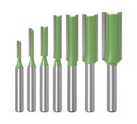 thirei 7Pcs Straight Router Bits, 6mm Shank Tungsten Steel Straight Milling Cutter, Straight Flush Trim Tools, for Cutting Wood, DIY Woodworking