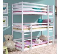 thirroul wooden triple bunk bed without mattress in white
