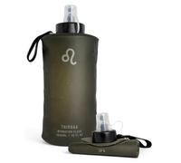 Thirsaa Collapsible 1L Soft Flask Water Bottle - Leak-Proof, BPA Free Hydration Bottle with Roll Up Design for Running, Hiking, Cycling or Travelling (1, Charcoal)