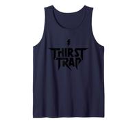 Thirst Trap | Funny Meme Rock Band Graphic in Black Tank Top