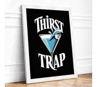 Thirst Trap Retro Framed Wall Art Print A1 White
