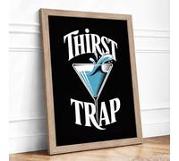 Thirst Trap Retro Framed Wall Art Print A2 Oak