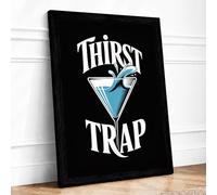 Thirst Trap Retro Framed Wall Art Print A4 Black