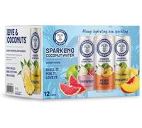 Thirsty Buddha Tropical Flavoured Sparkling Coconut Water, 12x330ml, Hydrating & Refreshing, Low in Calories, Vegan & Gluten-Free