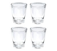 Thirsty Rhino Karan, Round 1.5 oz Shot Glass with Heavy Base, Clear Glass, Set of 4