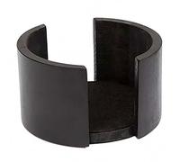 Thirstystone Black Stained Acacia Wood Round Coaster Holder 4.38" Diameter Holds Round 4" Coasters