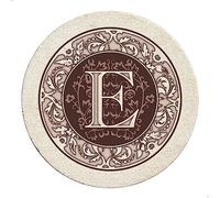 Thirstystone Drink Coaster Set, Monogrammed Letter E