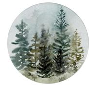 Thirstystone Misty Treeline 4 Pack Round Natural Sandstone Coasters with Protective Cork Backing Manufactured in The USA