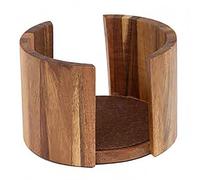 Thirstystone Natural Acacia Wood Coaster Holder Holds 4" Round Coasters