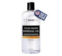 Thirteen Chefs Mineral Oil - 8 oz Food Grade Conditioner for Wood Cutting Board, Countertop & Butcher Block, Lubricant for Knife or Meat Grinder - Safe USP Finish on Marble, Soapstone