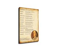 Thirteen Virtues Benjamin Franklin Quote Poster Inspirational Self Improvement Wall-Art Decor For Home Office Study(Unframed,12x18inch(30x45cm))