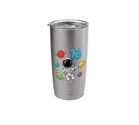 Thirteenth Birthday Astronaut Planets 13th Cute Space Stainless Steel Insulated Tumbler