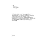 Thirteenth Report on the Secretary of State’s functions under the Communications Act 2003, the Wireless Telegraphy Act 2006, the Office of Communications Act 2002, the Broadcasting Acts 11/06/2025