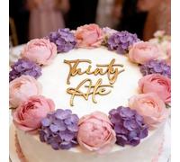 Thirty Ate Cake Topper - Gold Acrylic 38th 30th Birthday Cake Decoration, Funny Thirty Eight Cake Sign, Reusable Cake Topper for Men & Women 35th 37th 38th 39th Cake Charm Decor Party Supplies