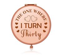 Thirty Birthday Gifts for Women Girls Compact Pocket Makeup Mirror for Best Friends Happy 30th Birthday Gifts for Mother Travel Makeup Mirror for Birthday Daughter 30 Years Old Birthday Gifts