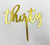 Thirty Cake Toppers 30 30th Cake Dcorations Happy Cake Pick Decorations for Cheers to 30 Years Old 30th Birthday Wedding Anniversary Party Supplies (Gold)