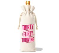 Thirty Flirty and Thriving Wine Bag with Drawstring-C015