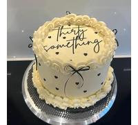 Thirty Something Years Old Cake Decorations - Black Acrylic 30th Birthday Decorations,30th Anniversary Cake Decorations,Birthday Cake Decorations,Wedding Anniversary Party Gift Supplies