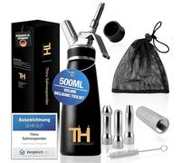 Thiru cream whipper 500 ml with toolbox - whipped cream dispenser for desserts, espuma & hot foams - eBook + 3 Stainless Steel Nozzles - 100-day trial