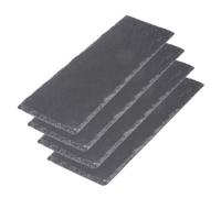 Thiru Premium Slate Plates, for Serving and Labelling, Test for 100 Days Risk-free - Ideal as a Buffet or Cheese Plate - Includes Replacement Rubber Feet & Chalk Pen (4, 30 x 10 cm)