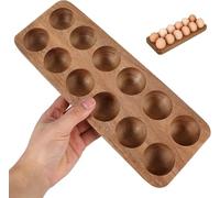 This 12-hole acacia wood egg tray can be placed on the counter or in the refrigerator.Simple and practical, it is the perfect choice for storing eggs.