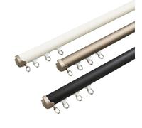 This 1m-5m Curtain Rail, Room Divider Ceiling Track For Curtains Wall Mounted Heavy Duty Curtain Rod And Fittings For Hotel Home Hospital Privacy System(Color:Black,Size:Double-1.4m)