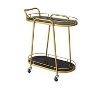 This 2-Tier Folding Utility Cart with Wheels - Rolling Beverage Trolley Home Bar Cart Tea Trolley Wine Rack - Versatile Service Cart for Indoor & Outdoor Use