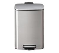 This 20L/30L Brushed Stainless Steel Smart Trash Can Square Pedal Recycling Bin with Lid & Inner Buckets Hands-Free Step Trash Can for Home Office & Bathroom