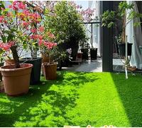 This 20mm Artificial Grass Mat Natural and Realistic Looking Fake Lawn Astro Turf Rug Replacement Artificial Grass Turf Cheap Indoor Outdoor Carpet （1.5m） Widths(Size:1.5x4m)