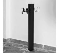 This 304 Stainless Steel Column Water Tap - Black Cylindrical Vertical Standing Faucet Post for Lawn Garden Irrigation Patio Yard Use - Freestanding Outdoor Hydration Source(Height: 50cm/19.