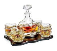 This 5-piece Tsuki Glass Set Is Crafted From Heavy Crystal In A Japanese Style, Featuring Classic Old Fashioned Rocks Glasses. It Serves As An For Bourbon And Whiskey Enthusiasts