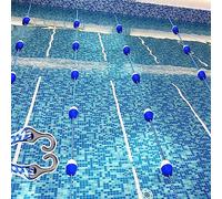 This 75ft Pool Safety Rope with Blue & White Buoys - Lane Divider Kit for Swimming Pools, Floating Markers, Ideal for Safety, Competitions & Training
