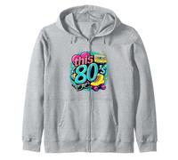 This 80’s Bro Retro Cassette Roller Skates Party 80s Costume Zip Hoodie