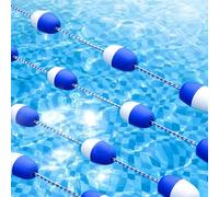 This 9.8ft Swimming Pool Lane Ropes - Blue & White Floating Buoy Lines, Safety Divider for Inground & Competition Pools, Ideal for Public Swimming Areas (7m/23ft)