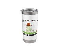 This Actually is My First Rodeo Funny Frog Cowboy Joke Stainless Steel Insulated Tumbler