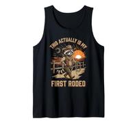 This Actually is My First Rodeo Raccoon Cowboy Western Rodeo Tank Top