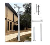 This Adjustable Universal Surveillance Camera Mount - Detachable 8.2 ft Floor Stand for Enhanced Security in Garages, Malls & Public Spaces, Height-Adjustable, 2 Sections, White