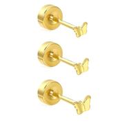 This adorable set includes three pieces dainty butterfly stud earrings