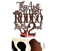 This Ain’t My First Rodeo It’s My 2nd Cake Topper, Rodeo Western Cowgirl 2nd Birthday Decor