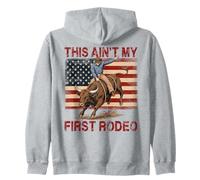 This Ain't My First Rodeo Patriotic Cowboy Zip Hoodie