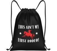 This Ain'T My First Rodeo Unisex String Backpack Foldable Drawstring Bag Large Drawstring Backpack For Swim Football Picnic