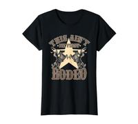 This Ain't My First Rodeo Vintage Western Cowboy Cow Skull Value Graphic T-Shirt, Women, Black, XL