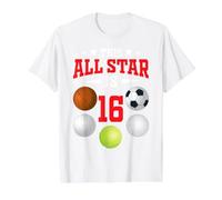 This All Star is 16 Year Old Sports Player 16th Birthday Value Graphic T-Shirt, Men, White, XL